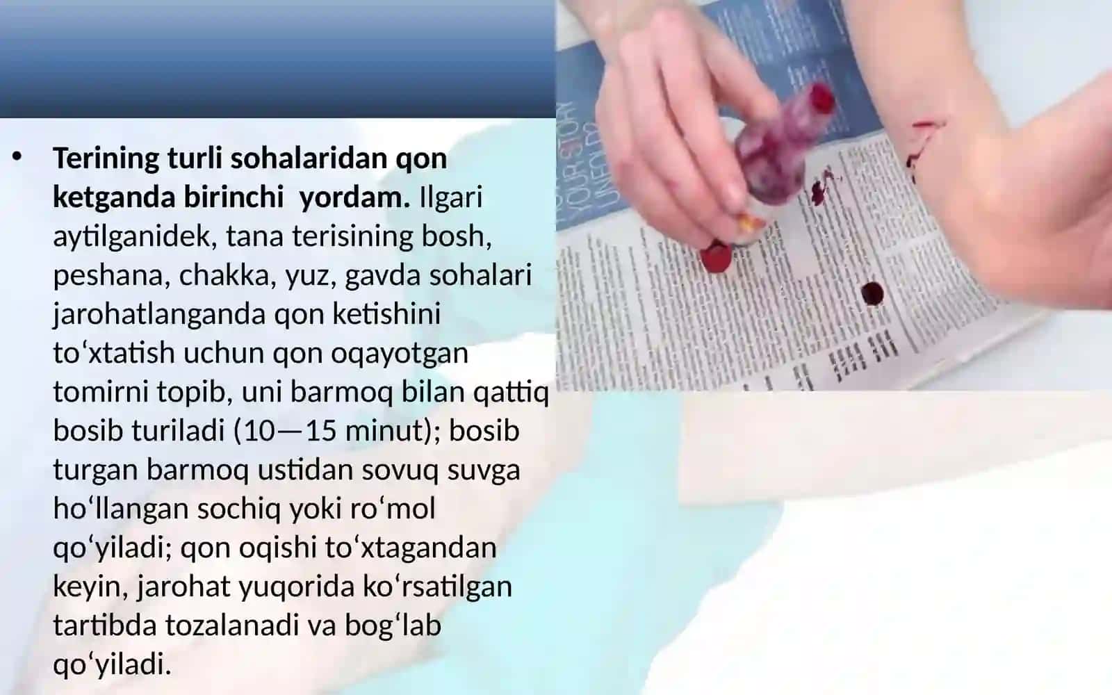 Teri shikastlanganda birinchi yordam 3