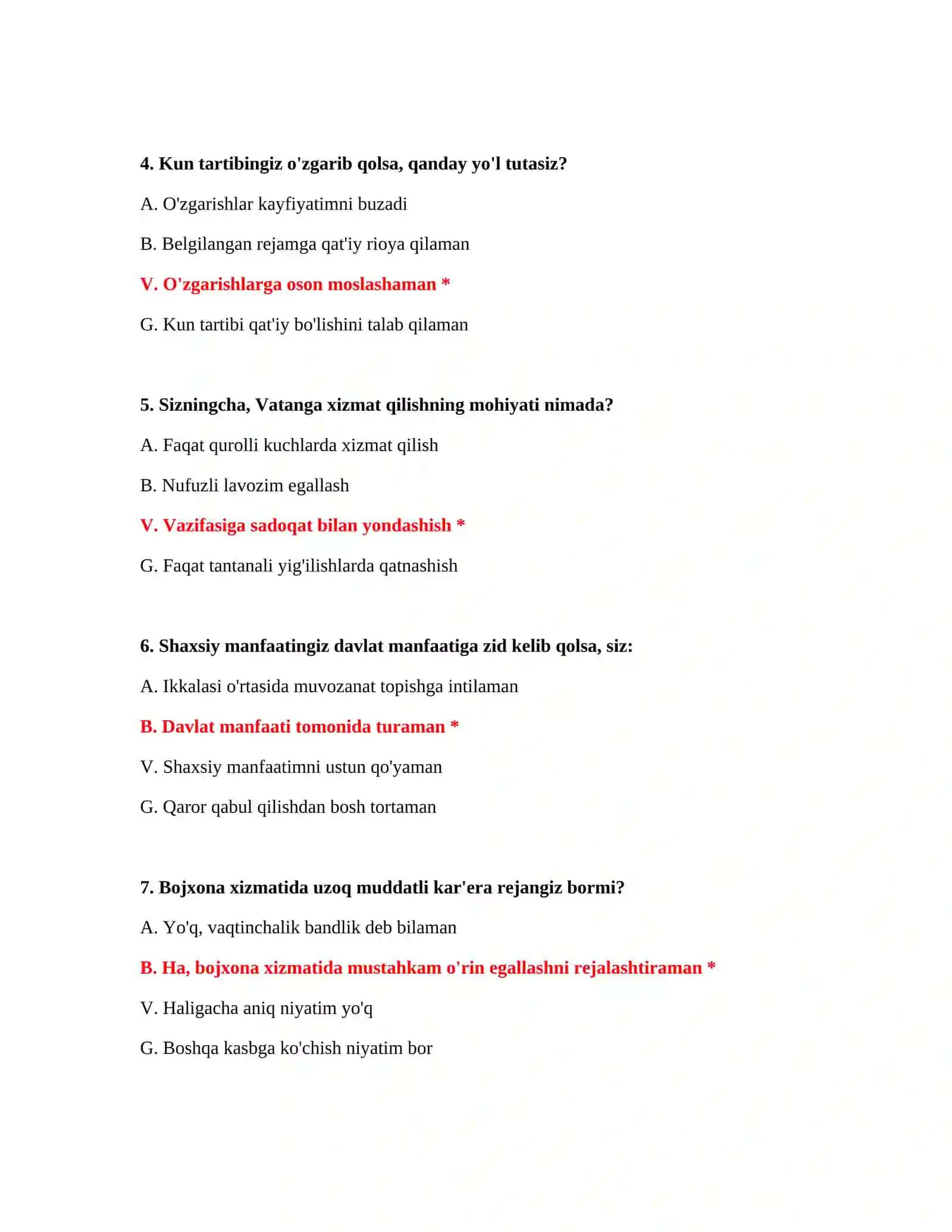 Bojxona ishga kirish testlari PDF 3