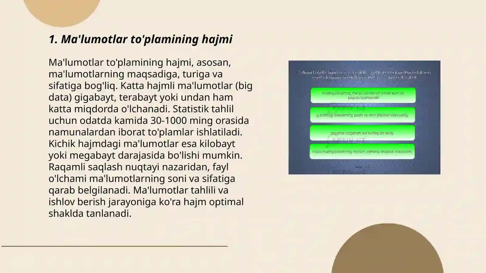 Mashinaviy o‘rganish modeli oՙqitish uchun ishlab chiqliladigan ma’lumotlar to’plamiga qoՙyiladigan talablar 3