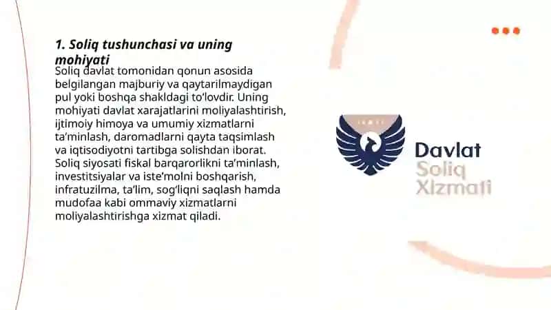 Soliq tushunchasi, uning zarurligi va iqtisodiyotda tutgan oʼrni 3