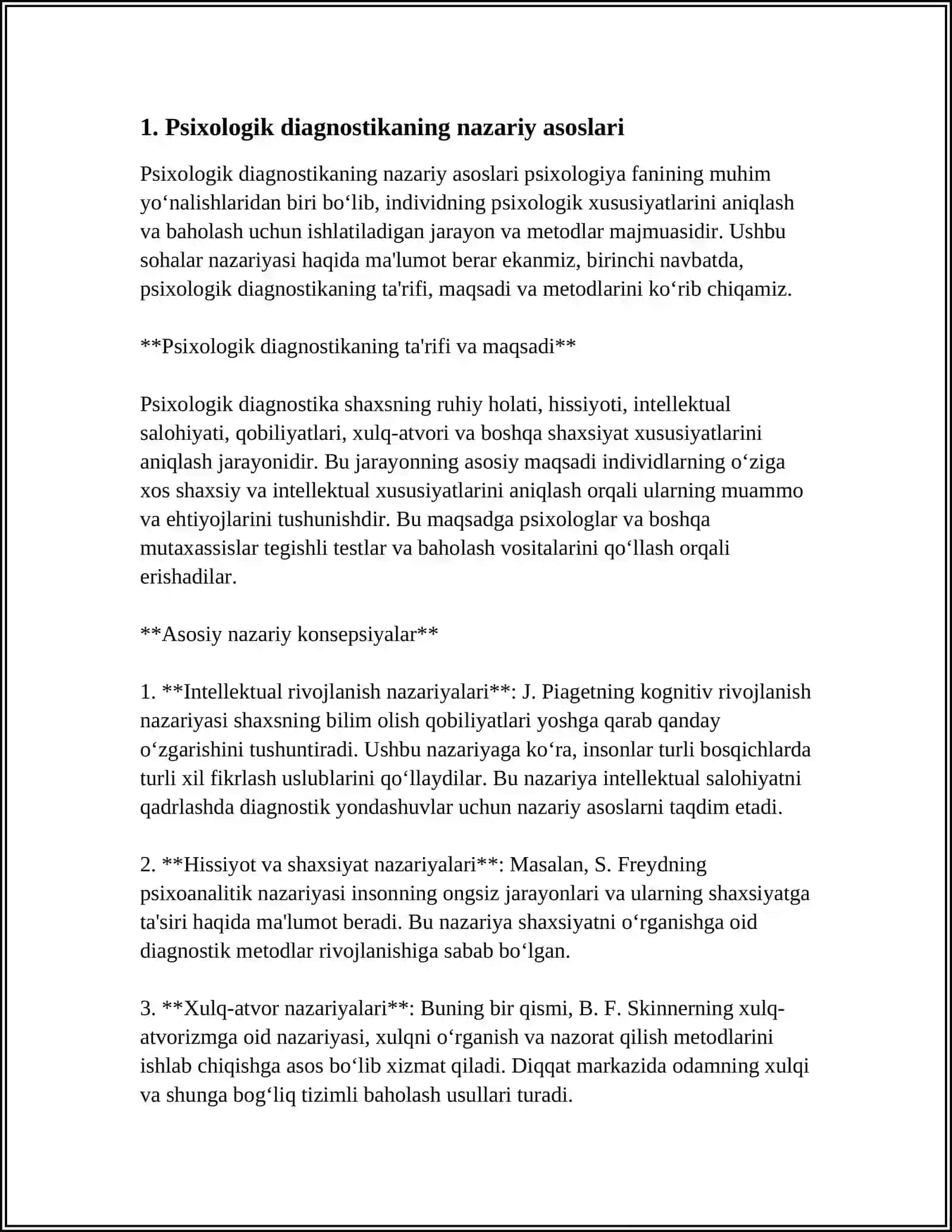 PSIXOLOGIK DIAGNOSTIKA VA ULARNING IMKONIYATLARI 3
