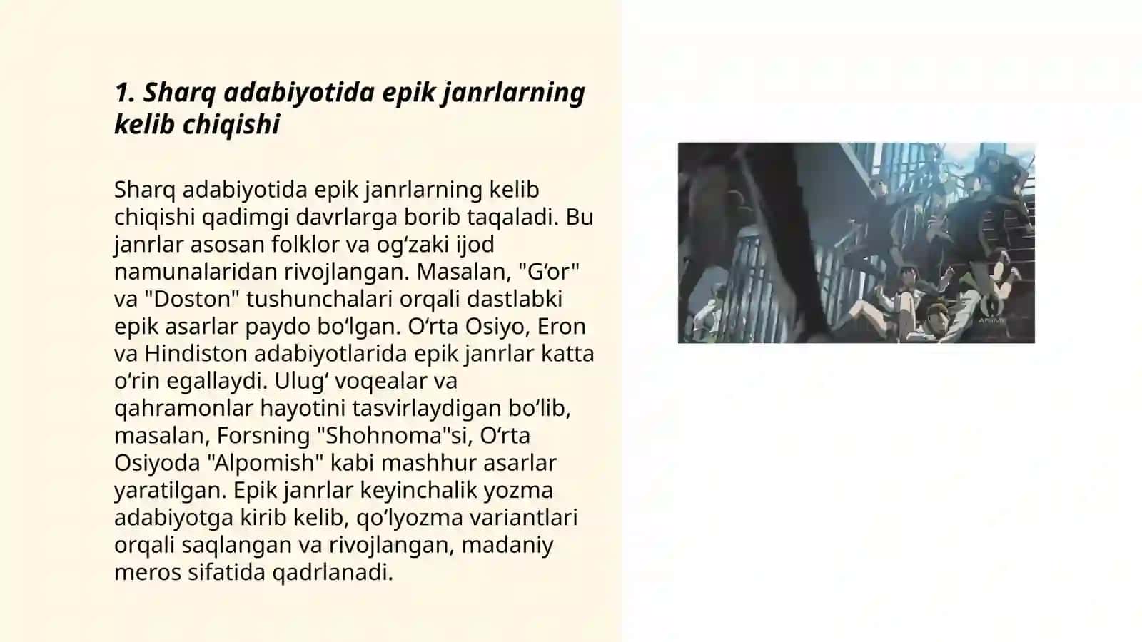 Sharq adabiyotida epik, lirik janrlarning paydo bo‘lishi va taraqqiyoti 3