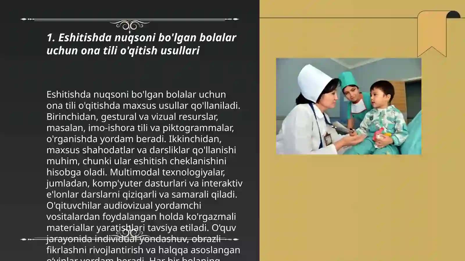 Eshitishda nuqsoni bo'lgan bolalar uchun ona tili o'qitish usullari 3