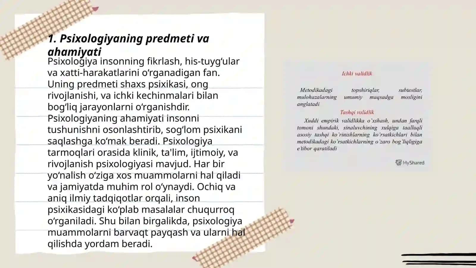 Psixologiyaning predmeti va rivojlanish tarixi 3