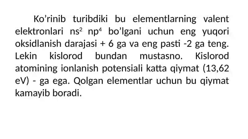 Davriy sistemaning oltinchi asosiy guruxcha elementlari 3