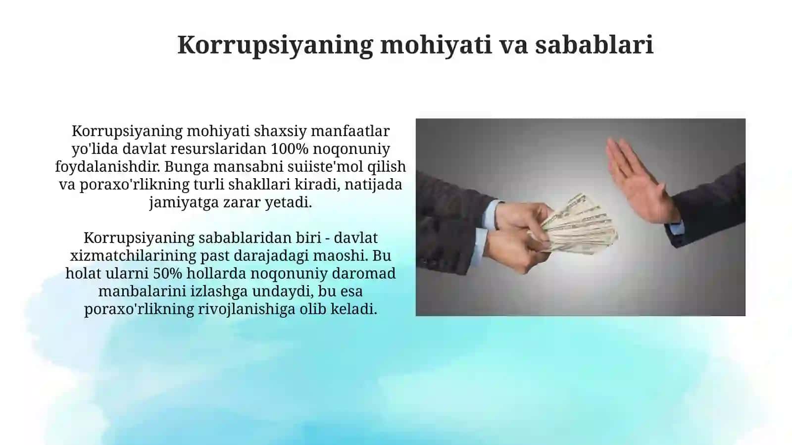 Korrupsiyaning mohiyati, oqibatlari va unga qarshi kurash mexanizmlari 3
