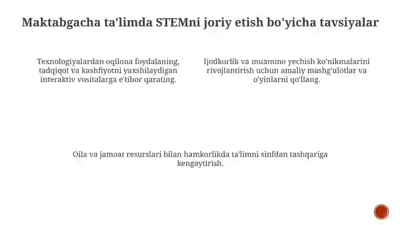 STEAM ta'lim texnalogiyasini maktabgacha ta'limda qollash xorijiy tajribalar tahlili 3