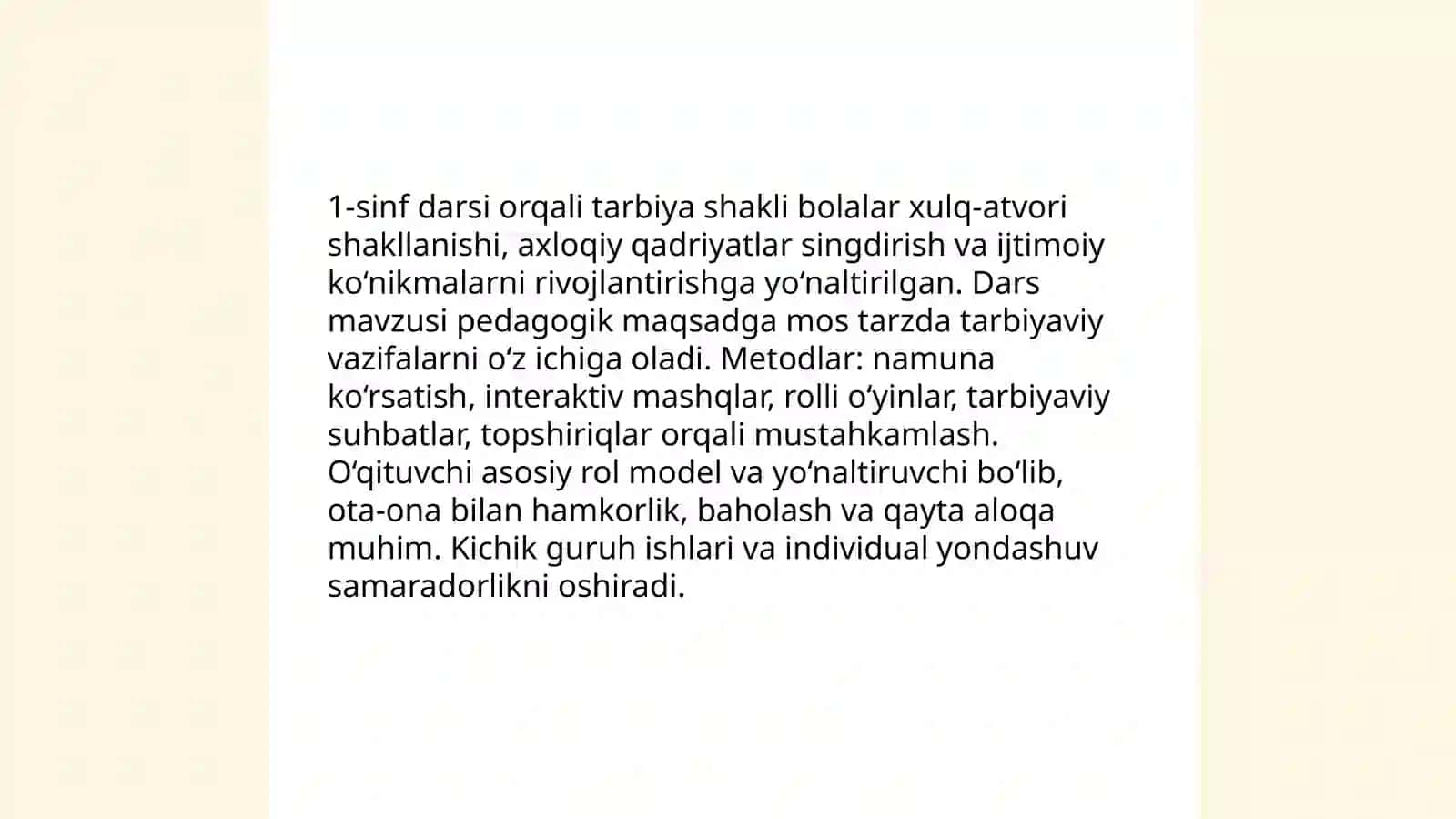 Tarbiya jarayonini tashkil etish shakllari 3