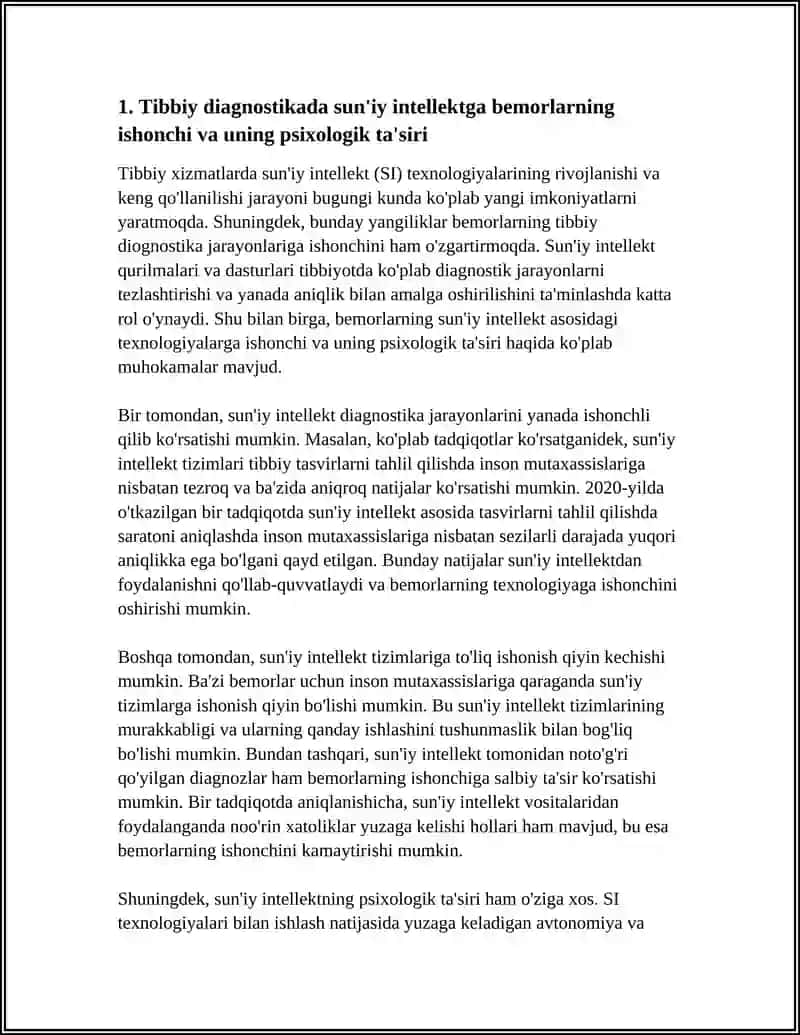 TIBBIY XIZMATLARDA SUN'IY INTELEKT VA UNING PSIXOLOGIK ASPEKTLARI 3