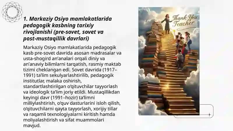 Markaziy Osiyo mamlakatlarida pedogoglik kasbining taraqqiylashishi 3