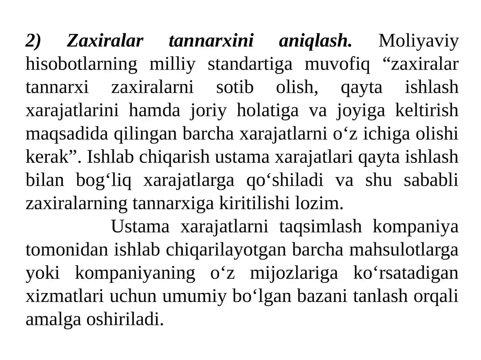 USTAMA XARAJATLARNI HISOBGA OLISH VA ULARNI TAQSIMLASH TARTIBI 3