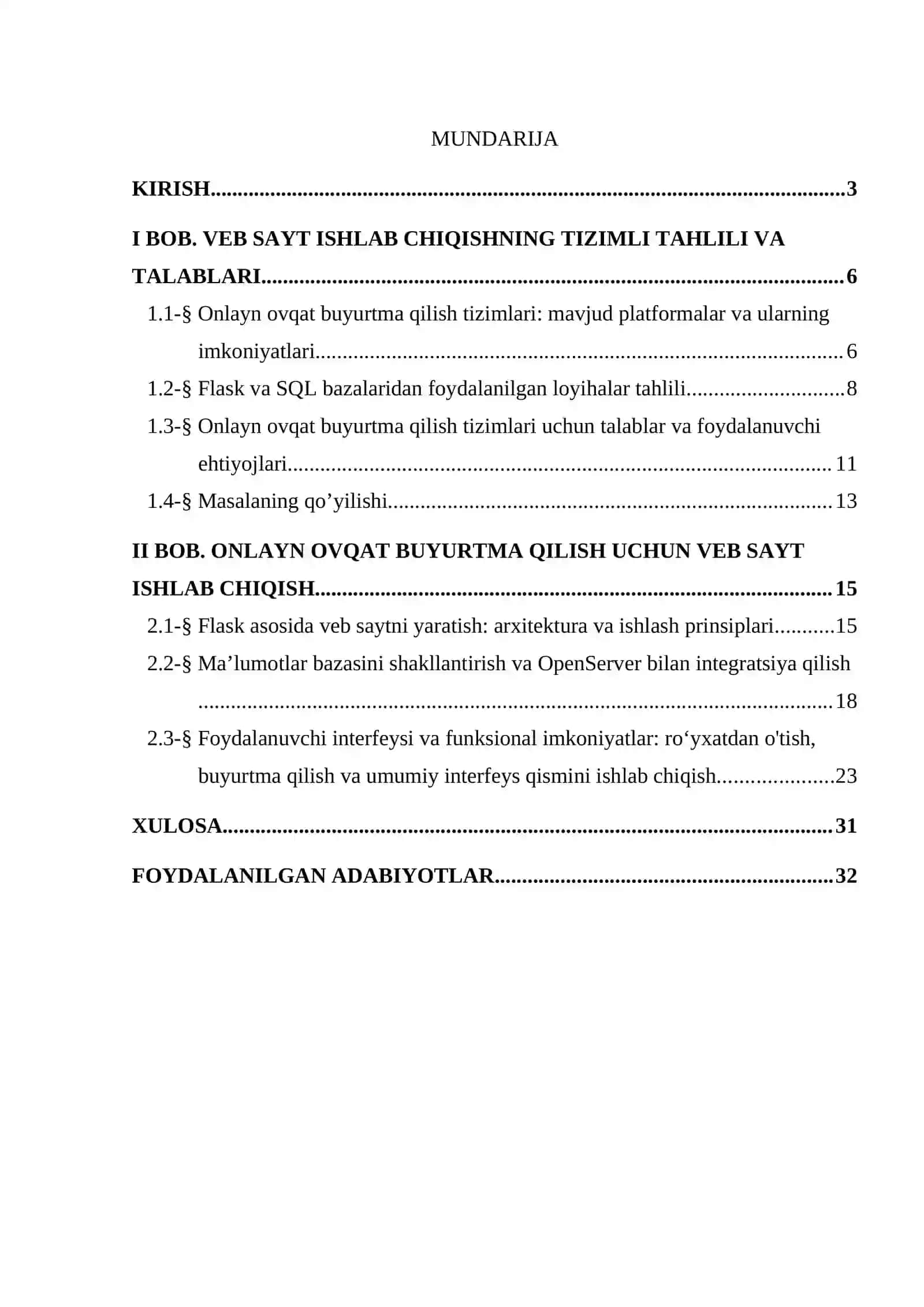 Onlayn ovqat buyurtma qilish uchun veb sayt ishlab chiqish 3