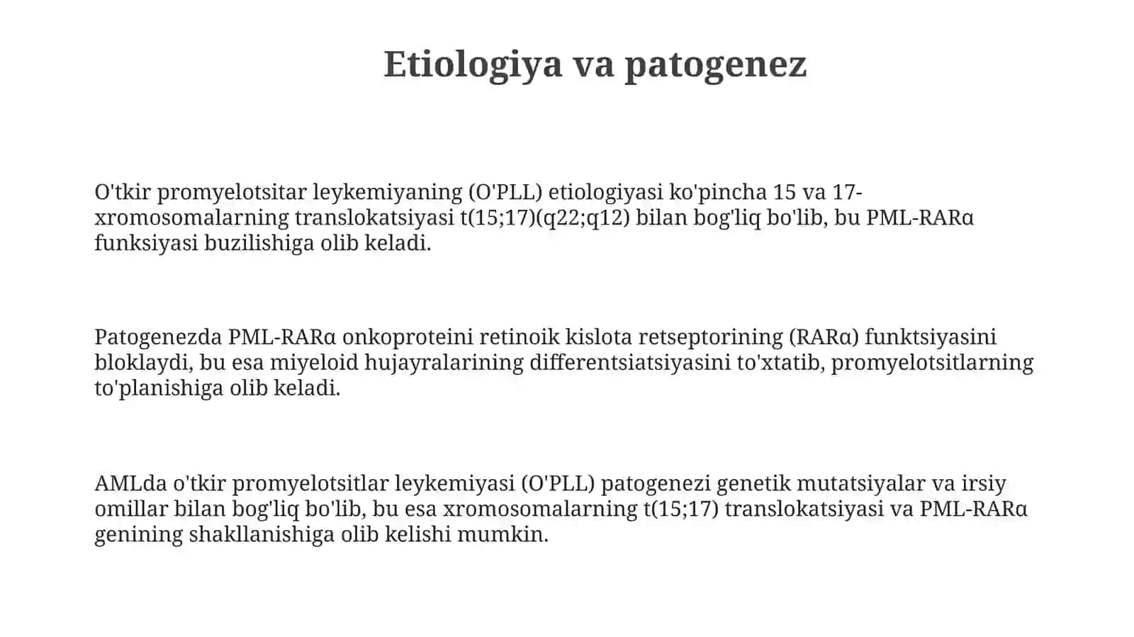 Òtkirpromielotsitar leykozetiologiyapatogenezklinikadavolashprinsiplari 3
