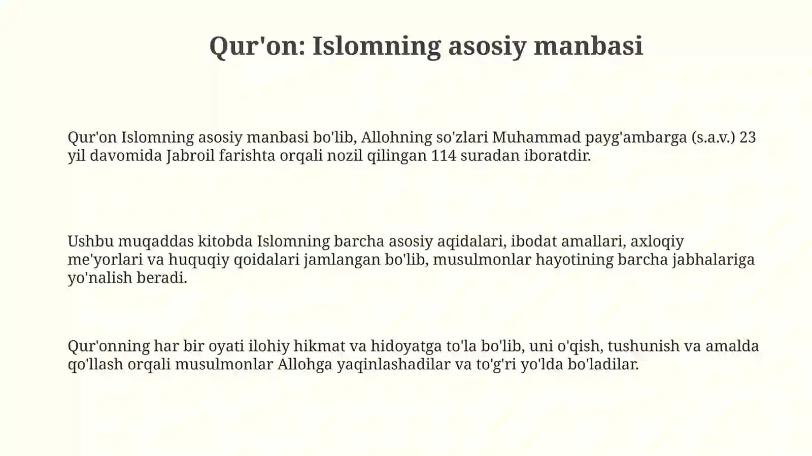 Islom dinining Manbalari 3