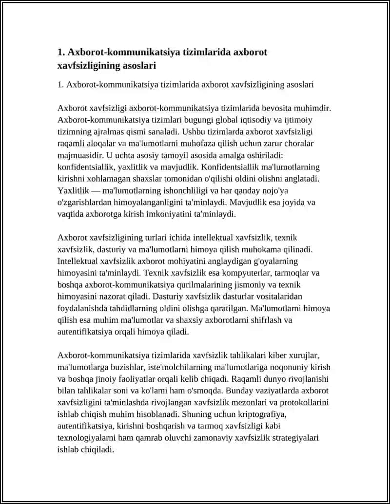 AXBOROT KOMMUNIKATSIYA TIZIMLARIDA AXBOROT XAVFSIZLIGI 3