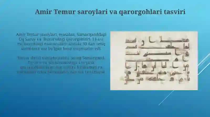 Amir Temur Faoliyatini Yaratib Bergam Asarlar 3