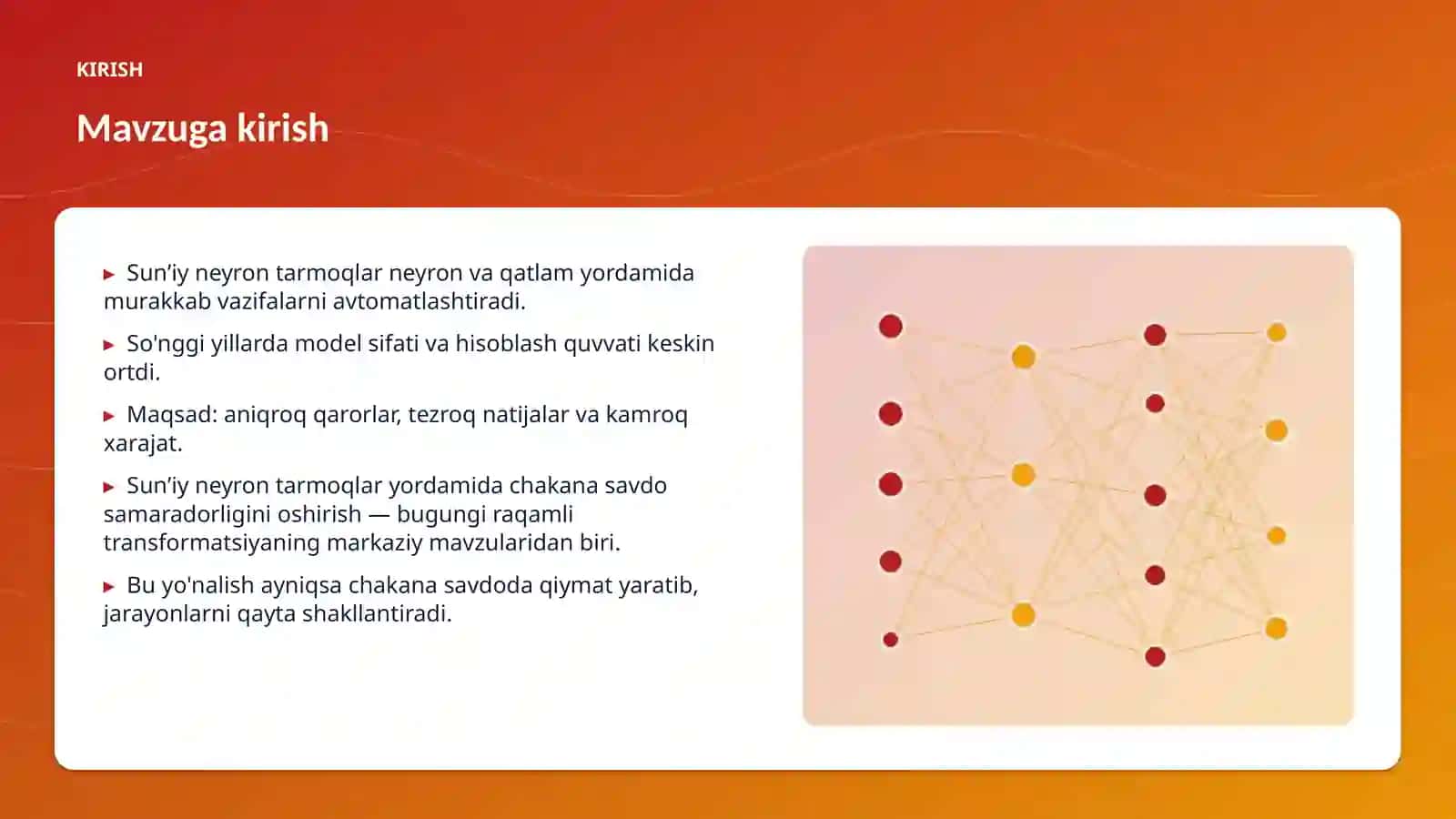 Sunʼiy neyron tarmoqlar yordamida chakana savdo samaradorligini oshirish 3