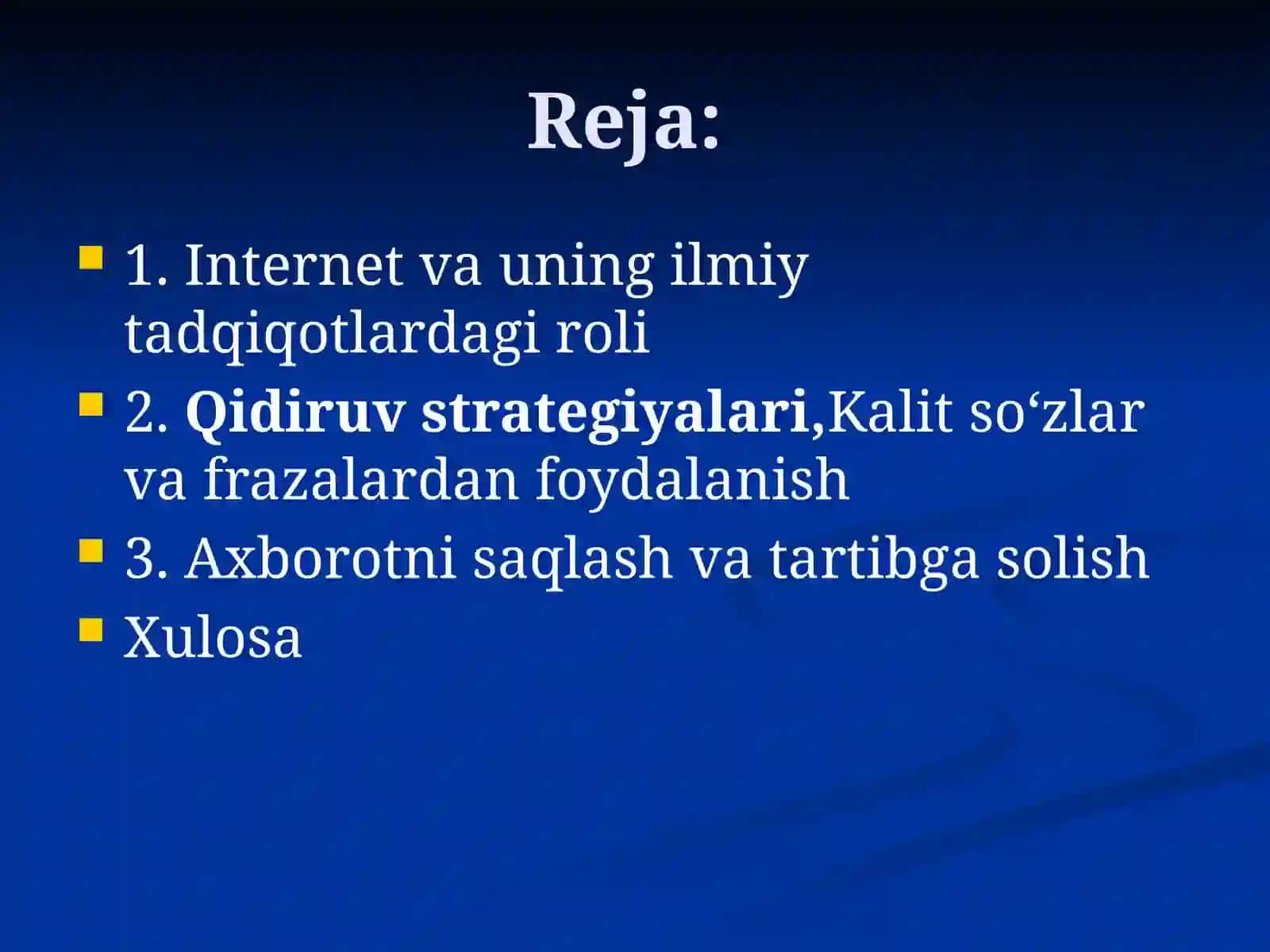 Mediasavodxonlik va axborot madaniyati fanidantayyorlagan taqdimot 3