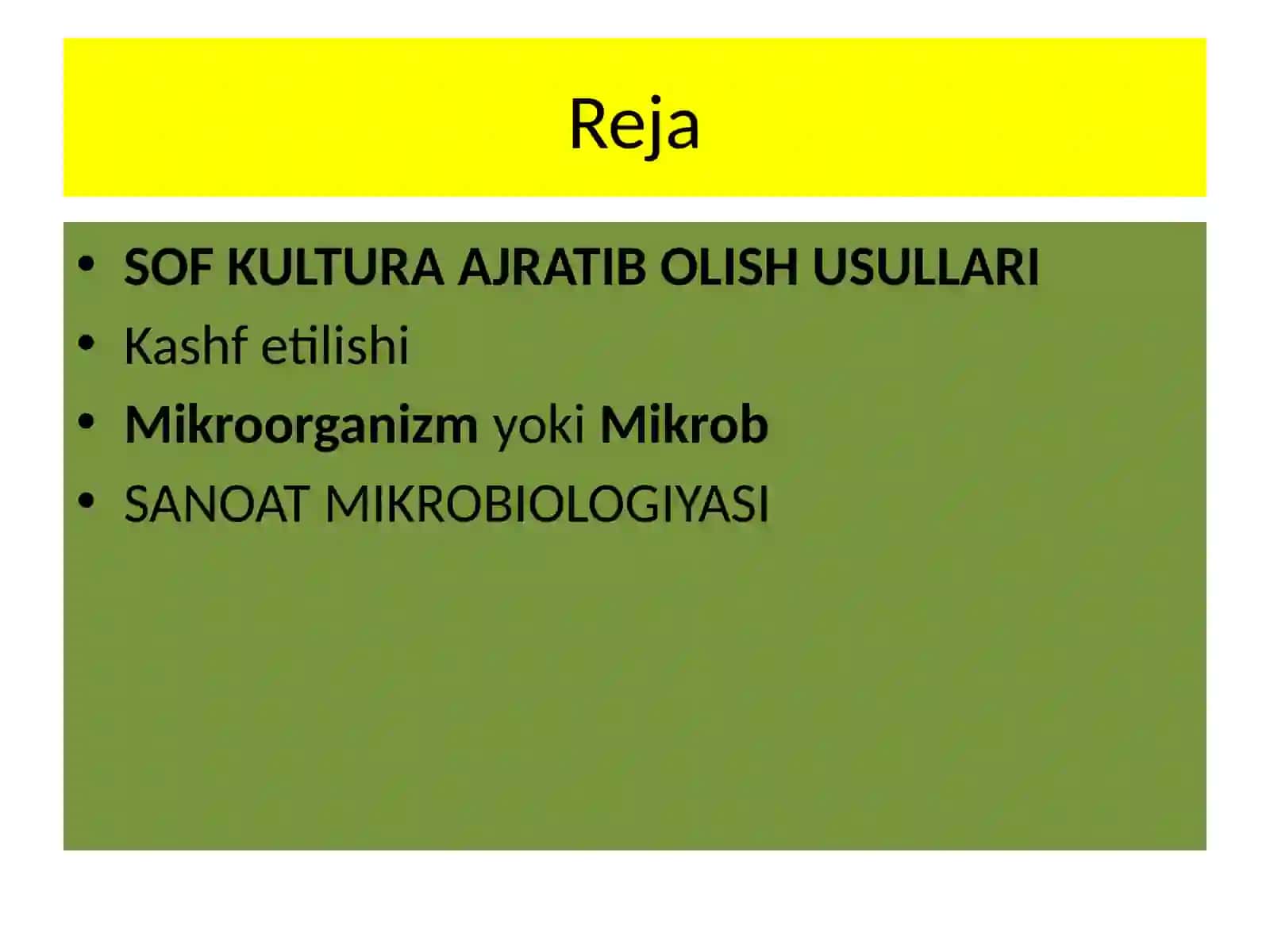 SANOATDA ISHLATILADIGAN MIKROORGANIZIMLARNI EKISH VA SOF KULTURASINI AJRATIB OLISH 3