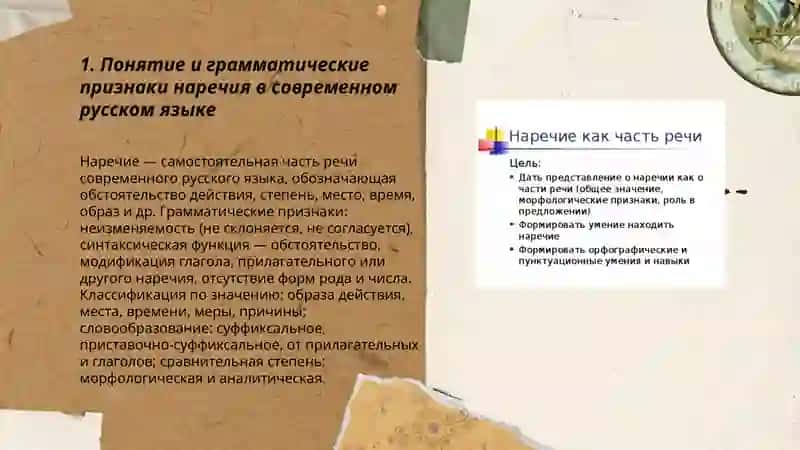 Наречие как части речи современом русском языке 3