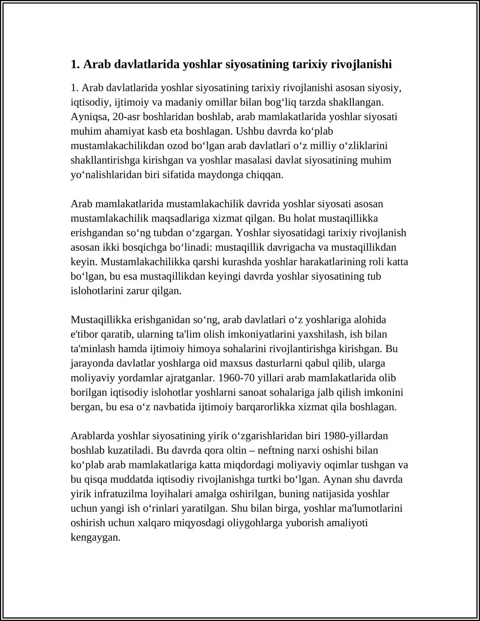 ARAB DAVLATLARIDA YOSHLAR SIYOSATI 3