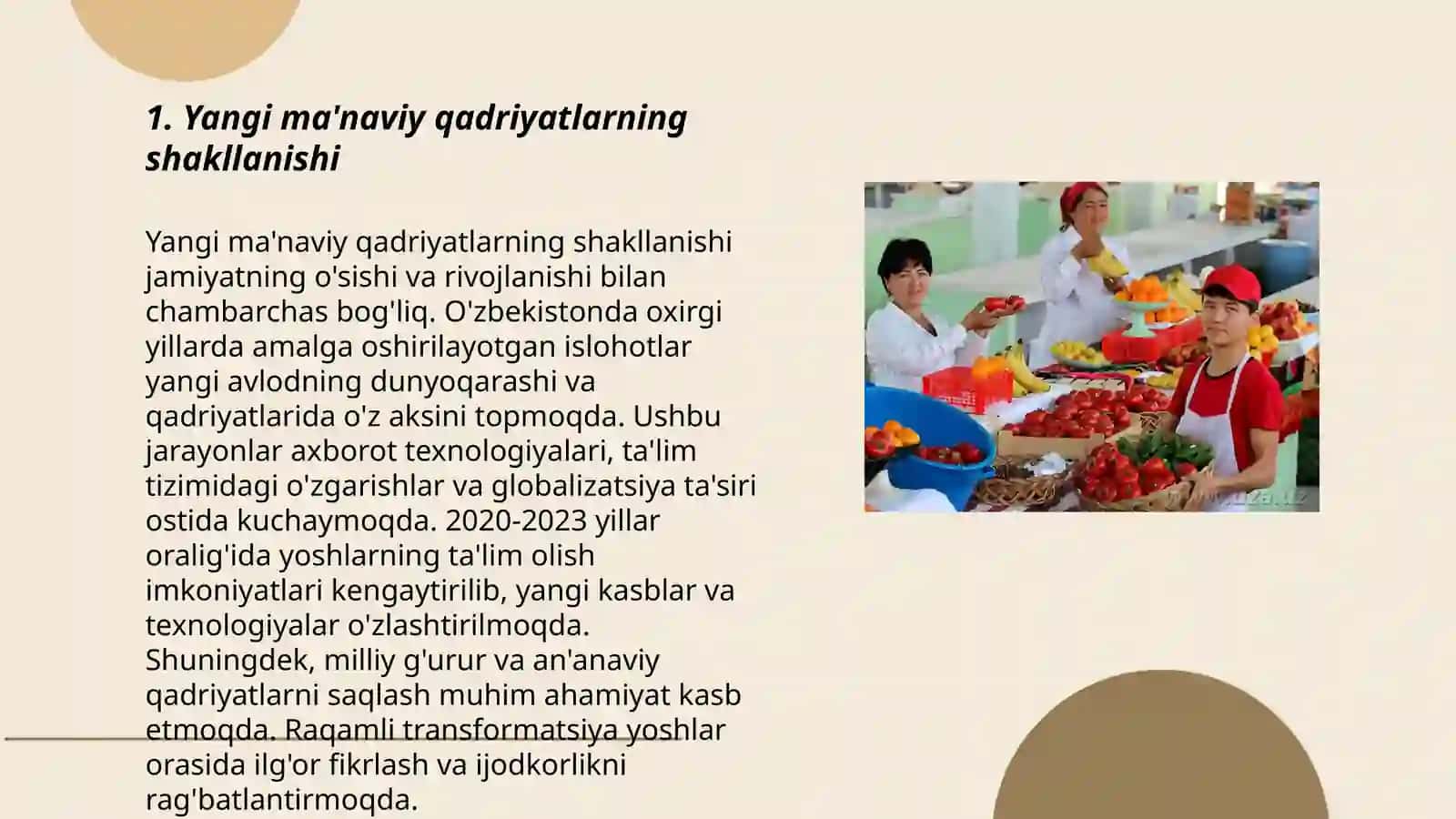Yangi Oʻzbekistonda amalga oshirilayotgan manaviy oʻzgarishlar 3