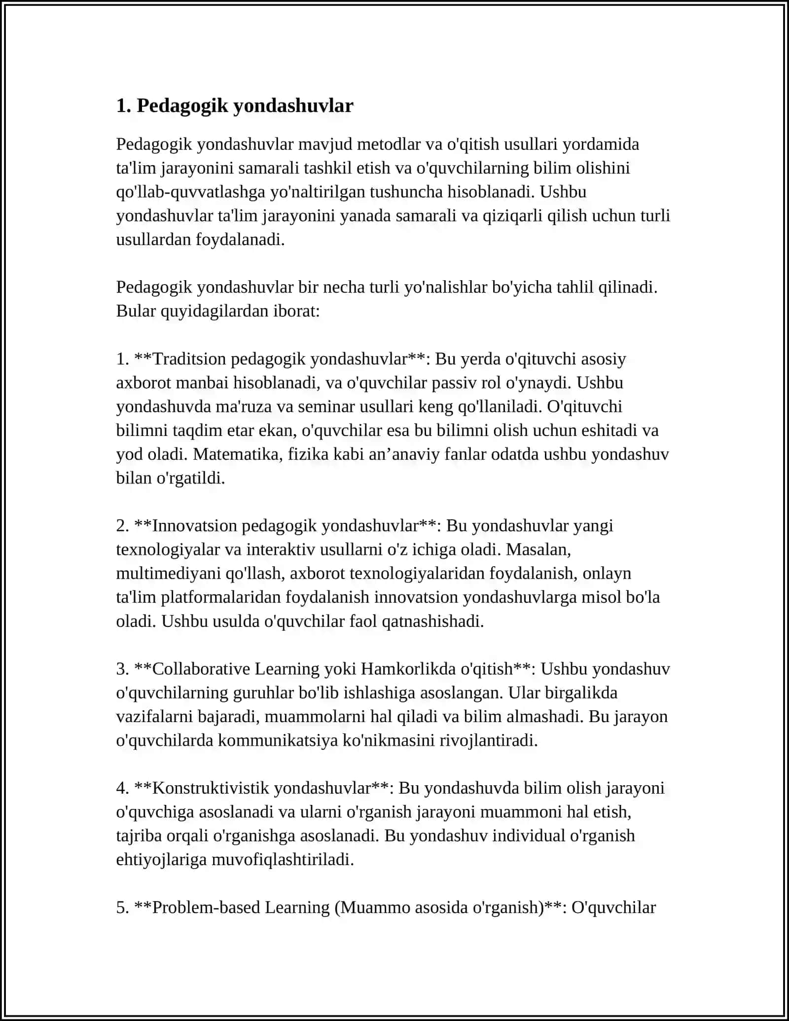 MUSTAQIL ISH Mavzu: PEDAGOGNING KASBIY MAHORATI 3