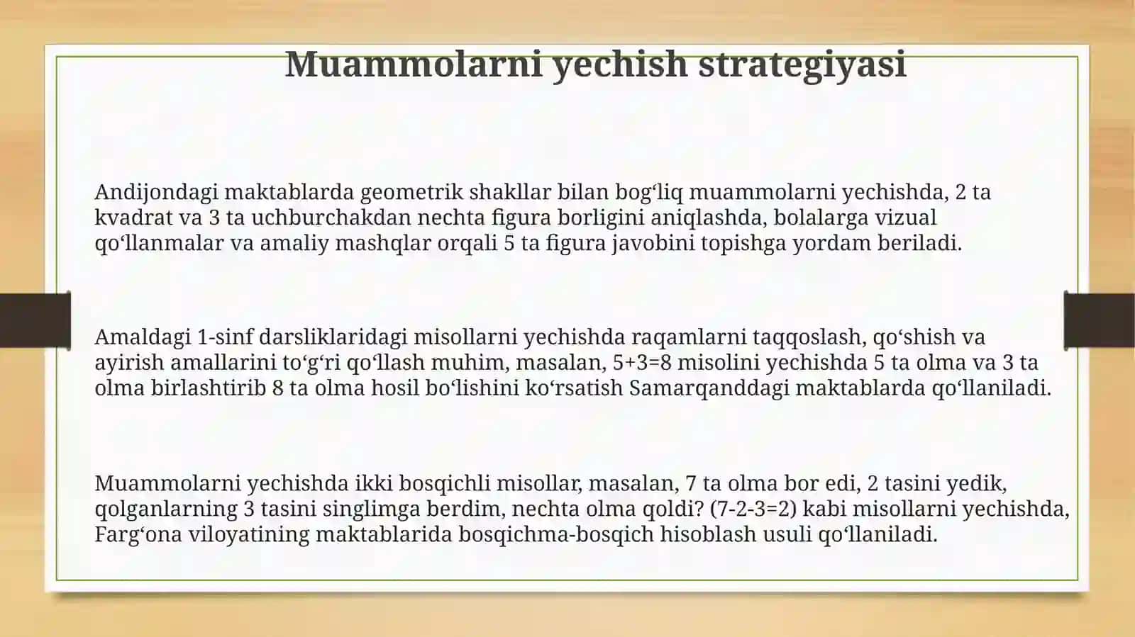 Amaldagi 1-sinf matematika darsliklari misollarini ishlash 3