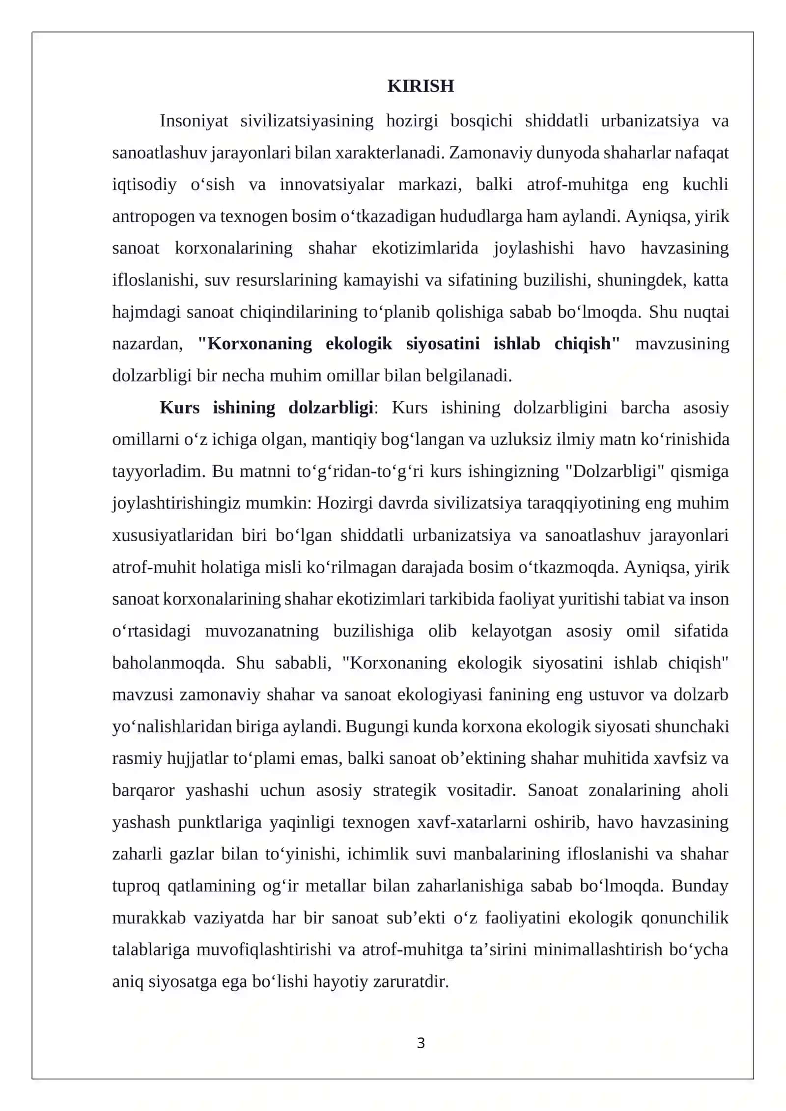 Korxonaning ekologik siyosatini ishlab chiqish 3
