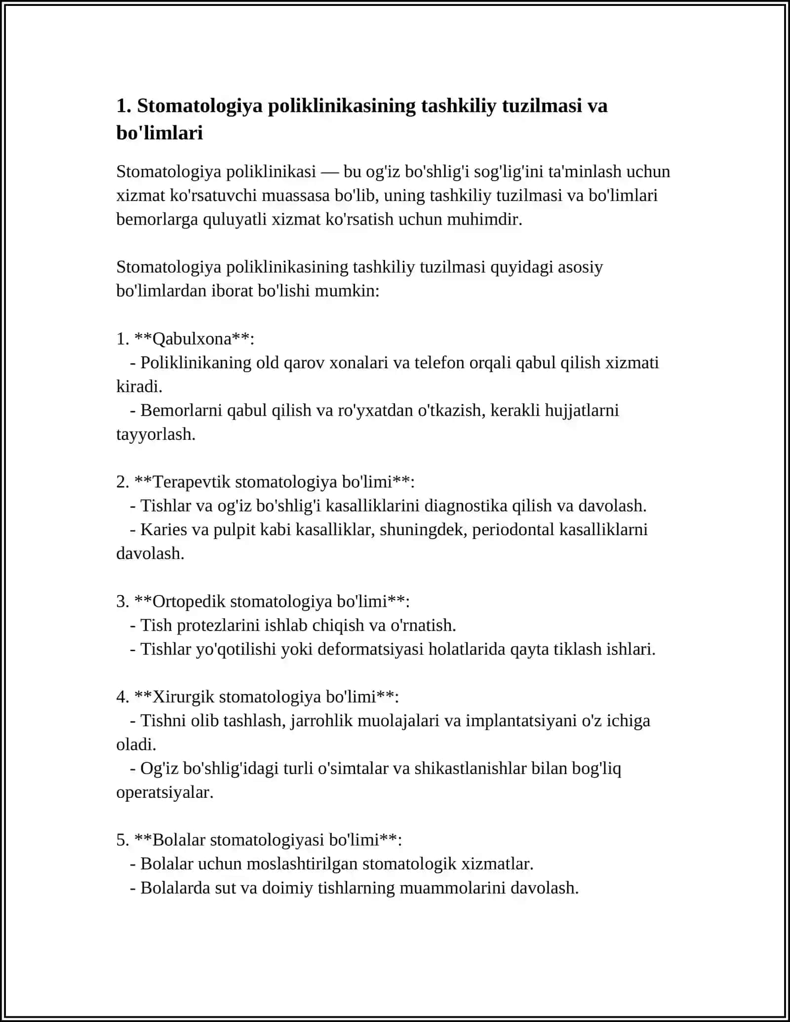 STOMATOLOGIYA POLIKLINIKASI ISHINI TASHKI ETISH 3