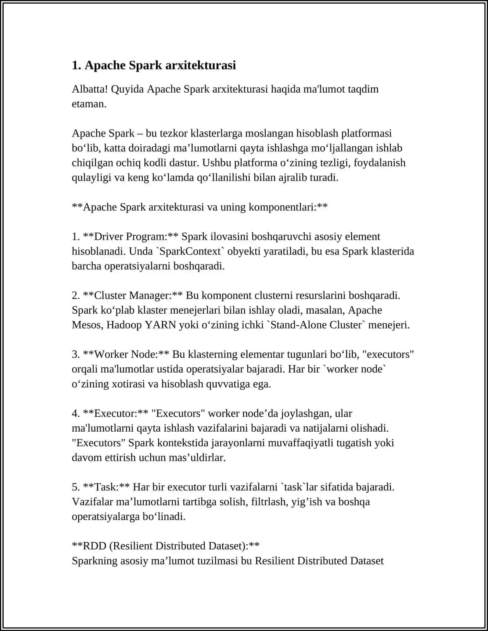 APACHE SPARK KEYINGI AVLOD BIG DATA FRAMEWORK 3