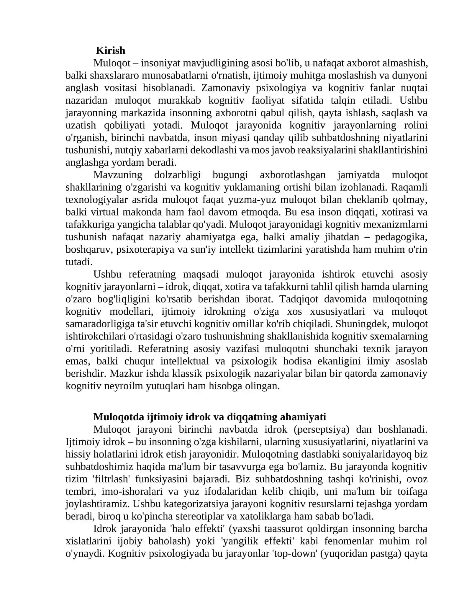 Muloqot jarayonida kognitiv jarayonlarning psixologik va lingvistik tahlili 3