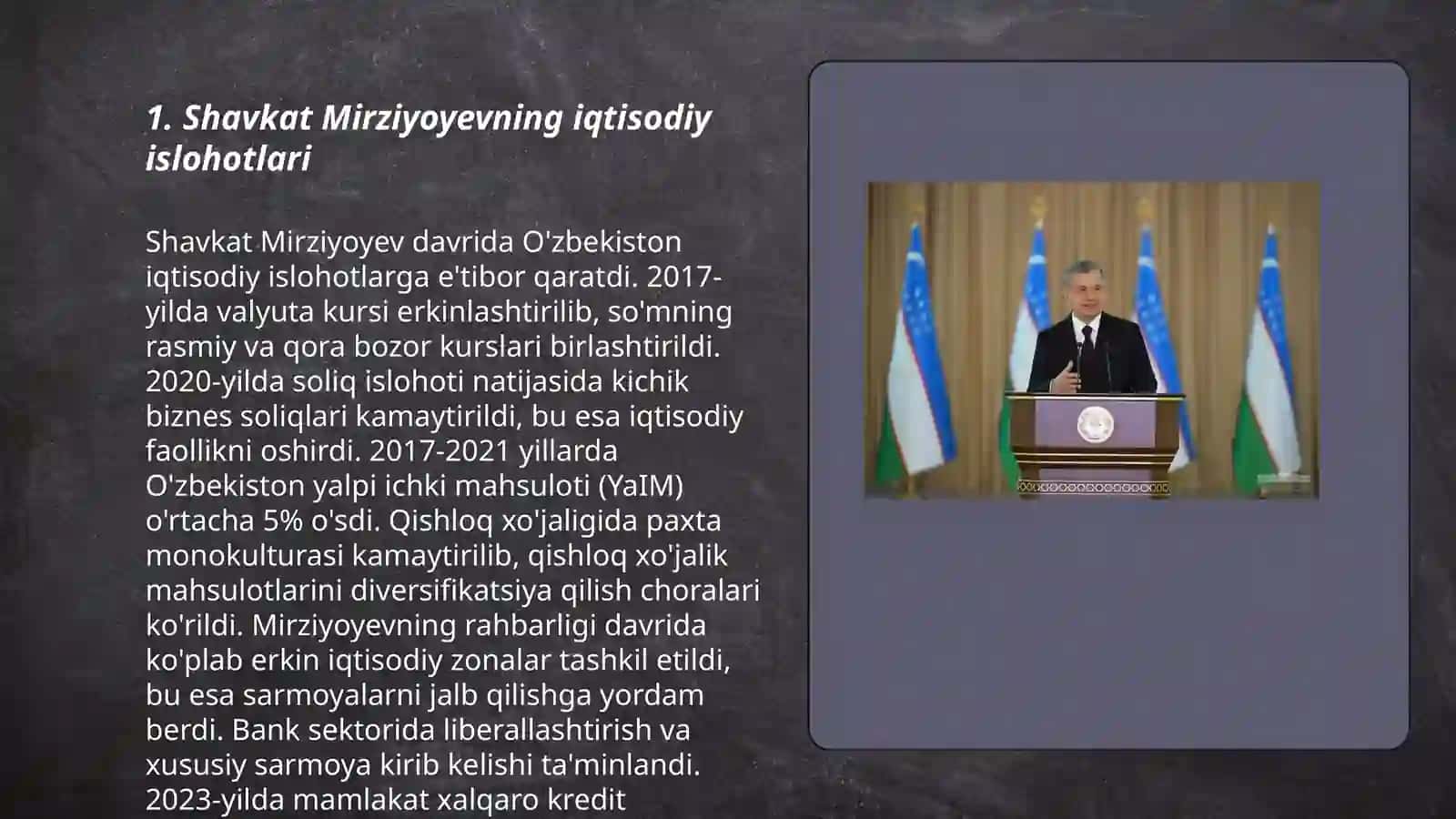 O‘ZBEKISTON RESPUBLIKASI PREZIDENTI SH.M.MIRZIYOYEVNING MAMLAKAT IJTIMOIY IQTISODIY IQTISODIYRIVOJLANISHINI TAMINLASHDAGI TUTGAN O‘RNI VA ROLI 3