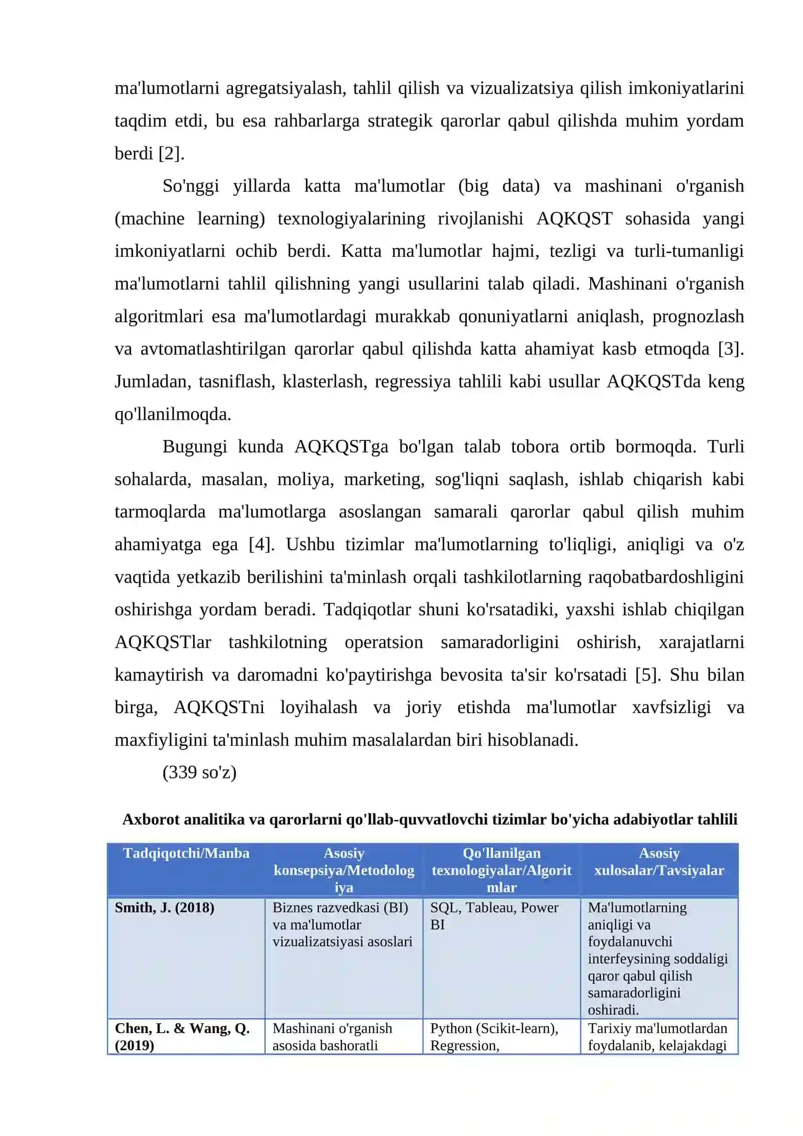 AXBOROT ANALITIKA VA QARORLARNI QABUL QILISHNI QO'LLAB QUVVATLOVCHI TIZIMLAR 3