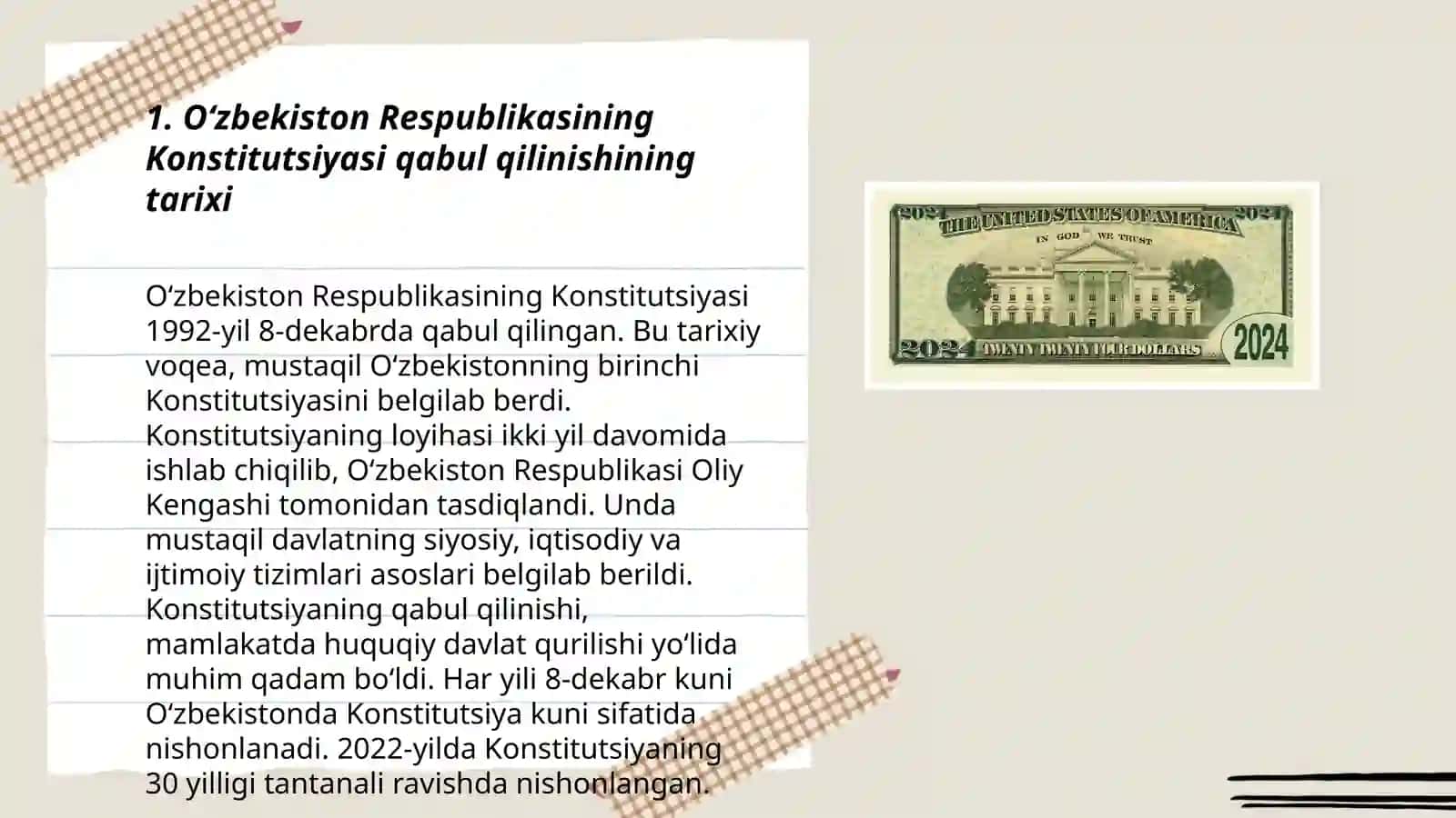 Oʻzbekiston Respublikasining Konstitutsiyasi qabul qilinishi va unga kiritilgan oʻzgartishlar 3