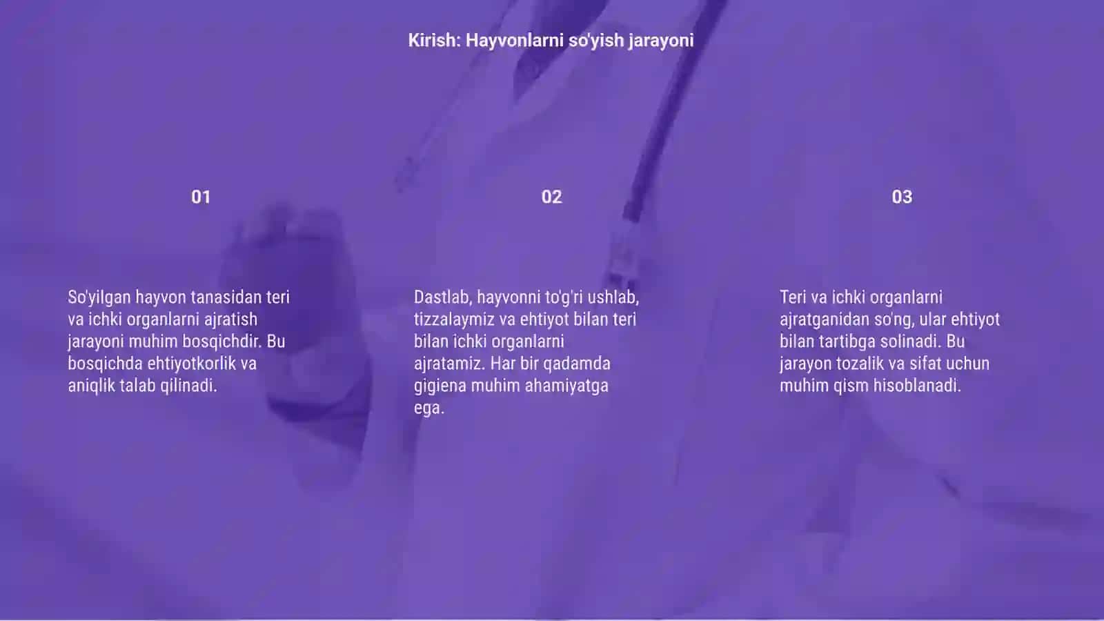 So'yilgan hayvon tanasidan teri va ichki organlarni ajratish 3