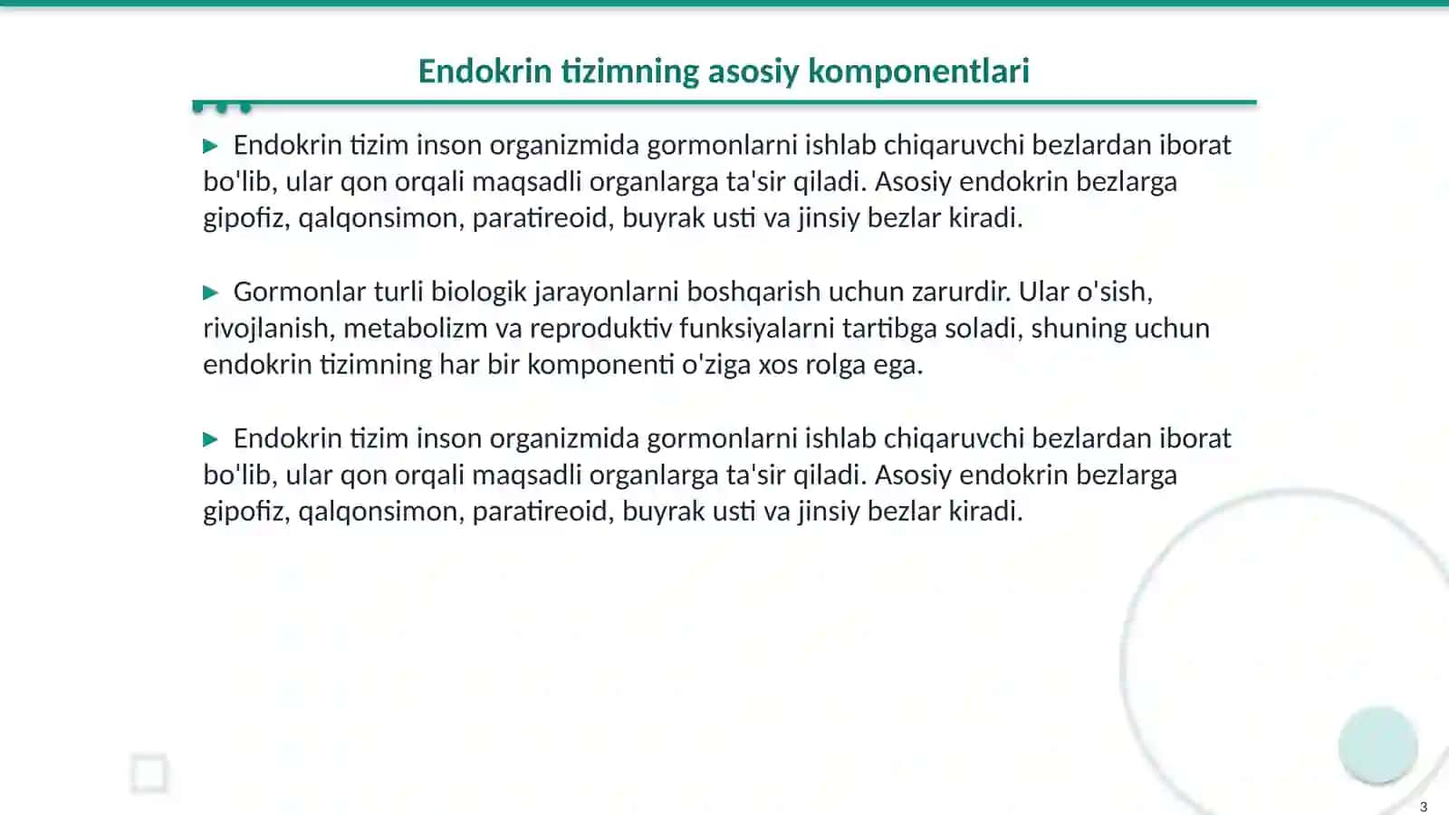 Endokrin bezlarda gormonal signal uzatish mexanizmlari 3