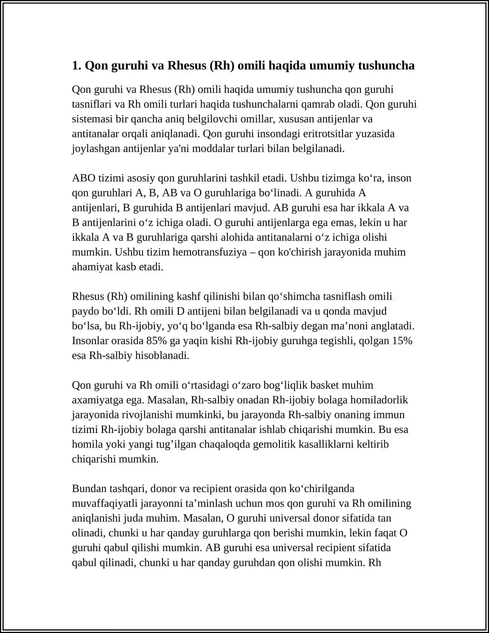 QON GURUHLARI REZUS -FAKTOR HAQIDA TUSHUNCHA 3