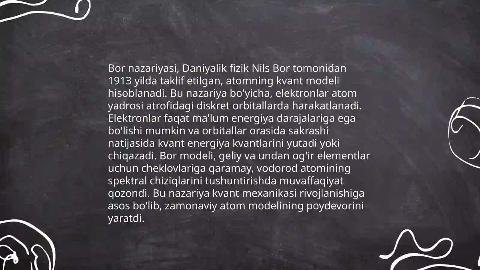 Vodorot atomi uchun Bor nazariyasi 3