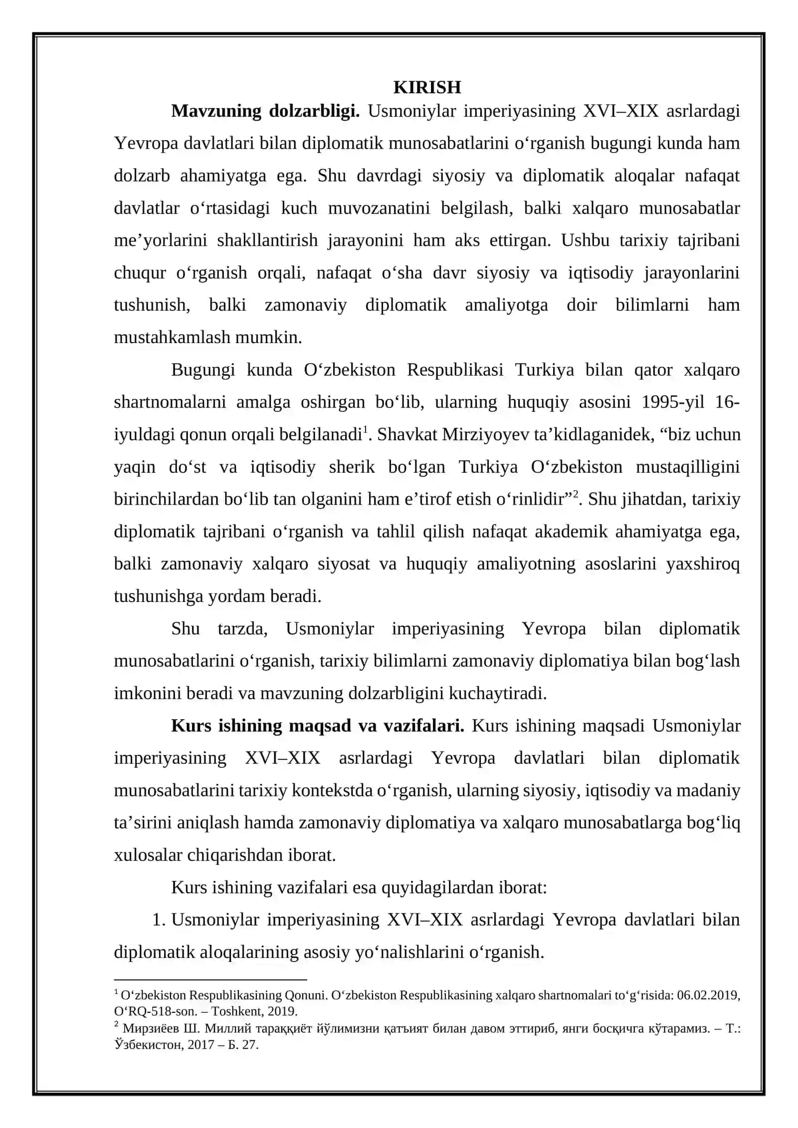 Usmoniylar imperiyasining Yevropa davlatlari bilandiplomatik munosabatlari (XVI-XIX asrlar) 3