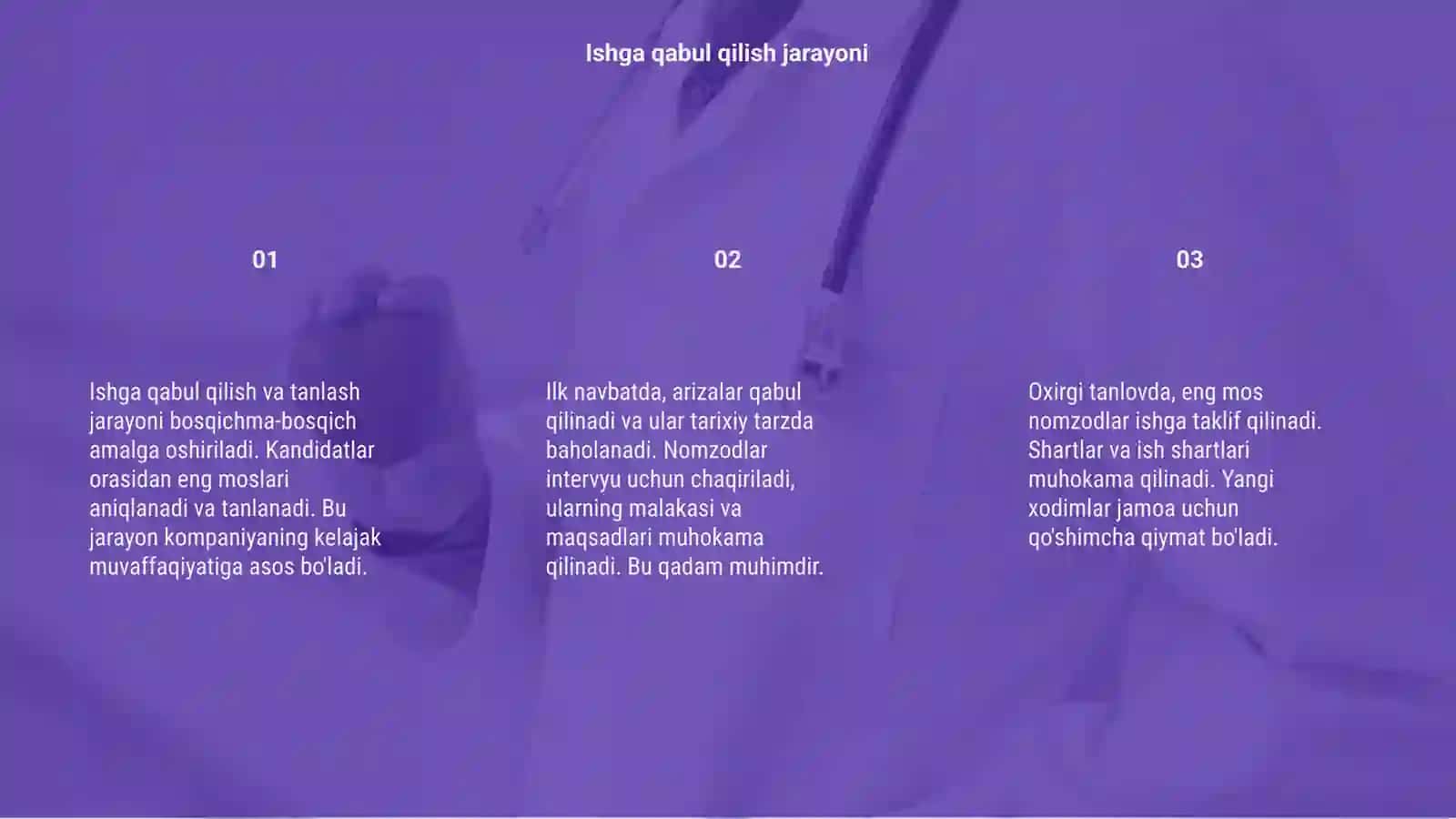 Ishga qabul qilish va tanlash 3