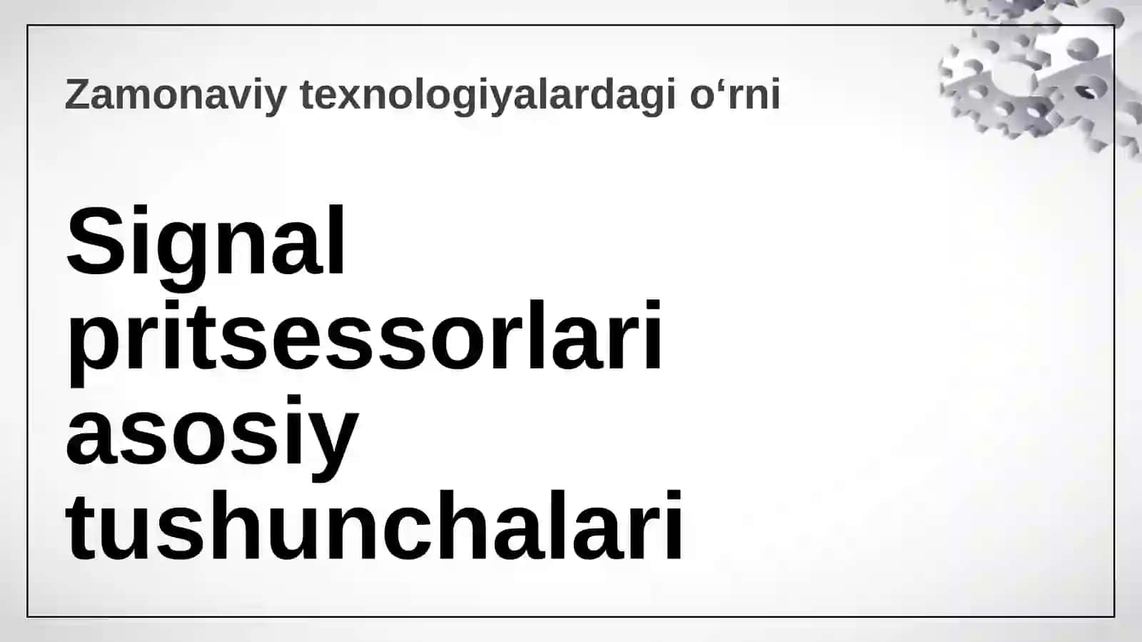 Zamonaviy signal pritsessorlari arxitekturalarini o‘rganish 3