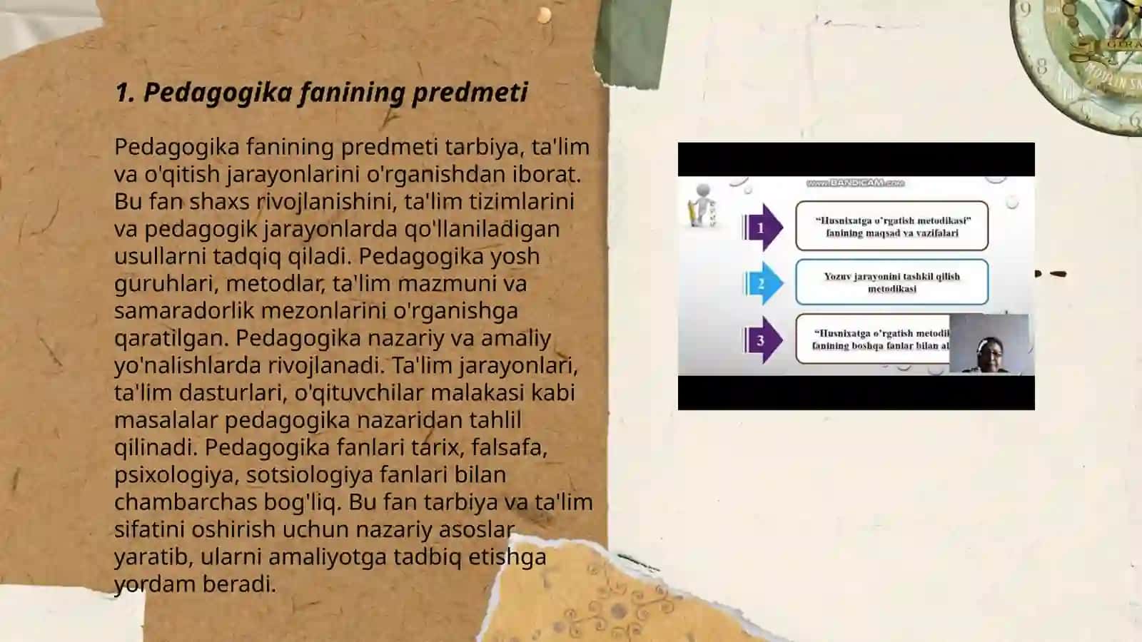 Pedagogika fan sifatida.Pedagogika fanining predmiti va vazifalari 3