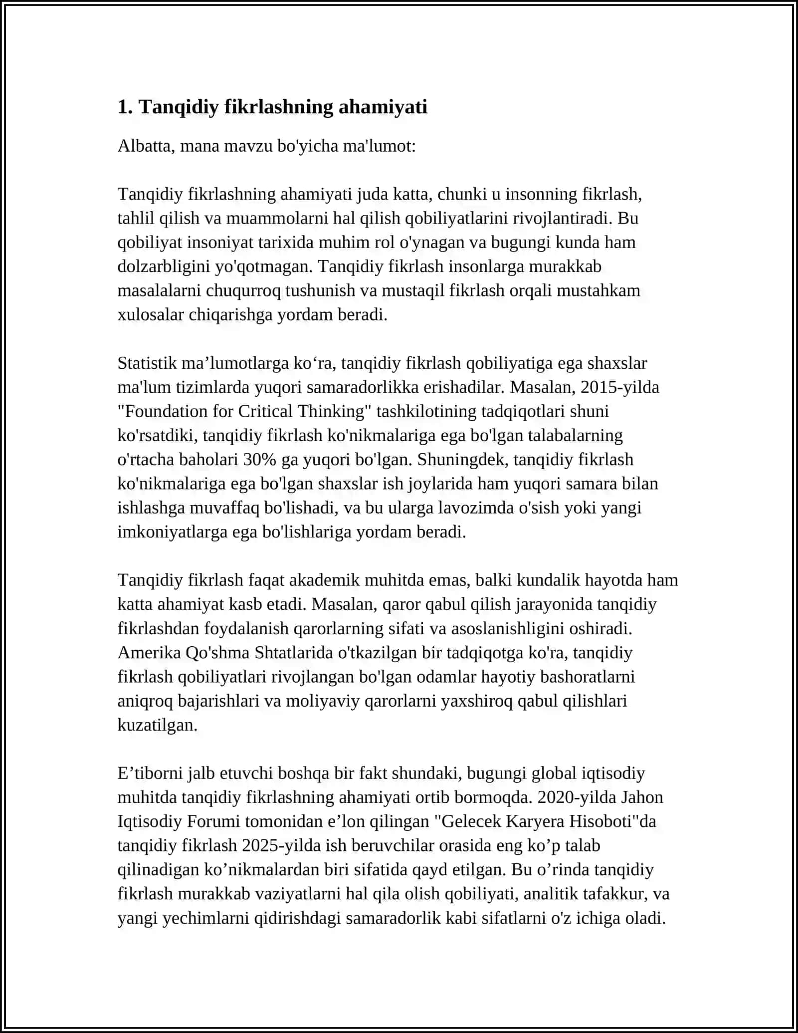 TALABLARDA TANQIDIY TAFAKKURNI RIVOJLANTIRISH USULLARI 3