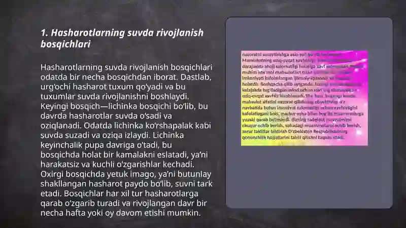 Hasharotlarning suvda hamda tuproq muhitida yashovchi turlari 3