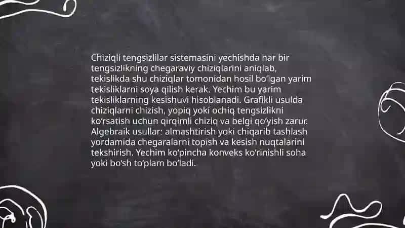 Chiziqli tengsizlilar sistemasini yechish 3