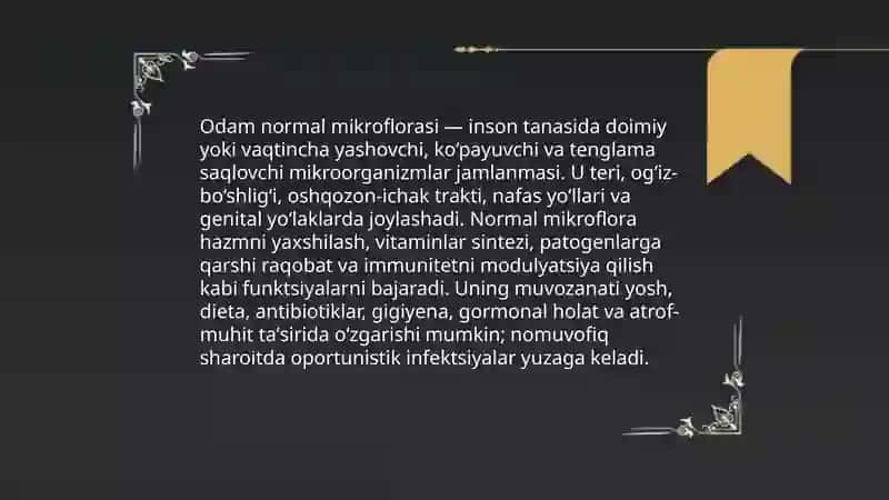 Odamlarning normal mikroflorasi 3