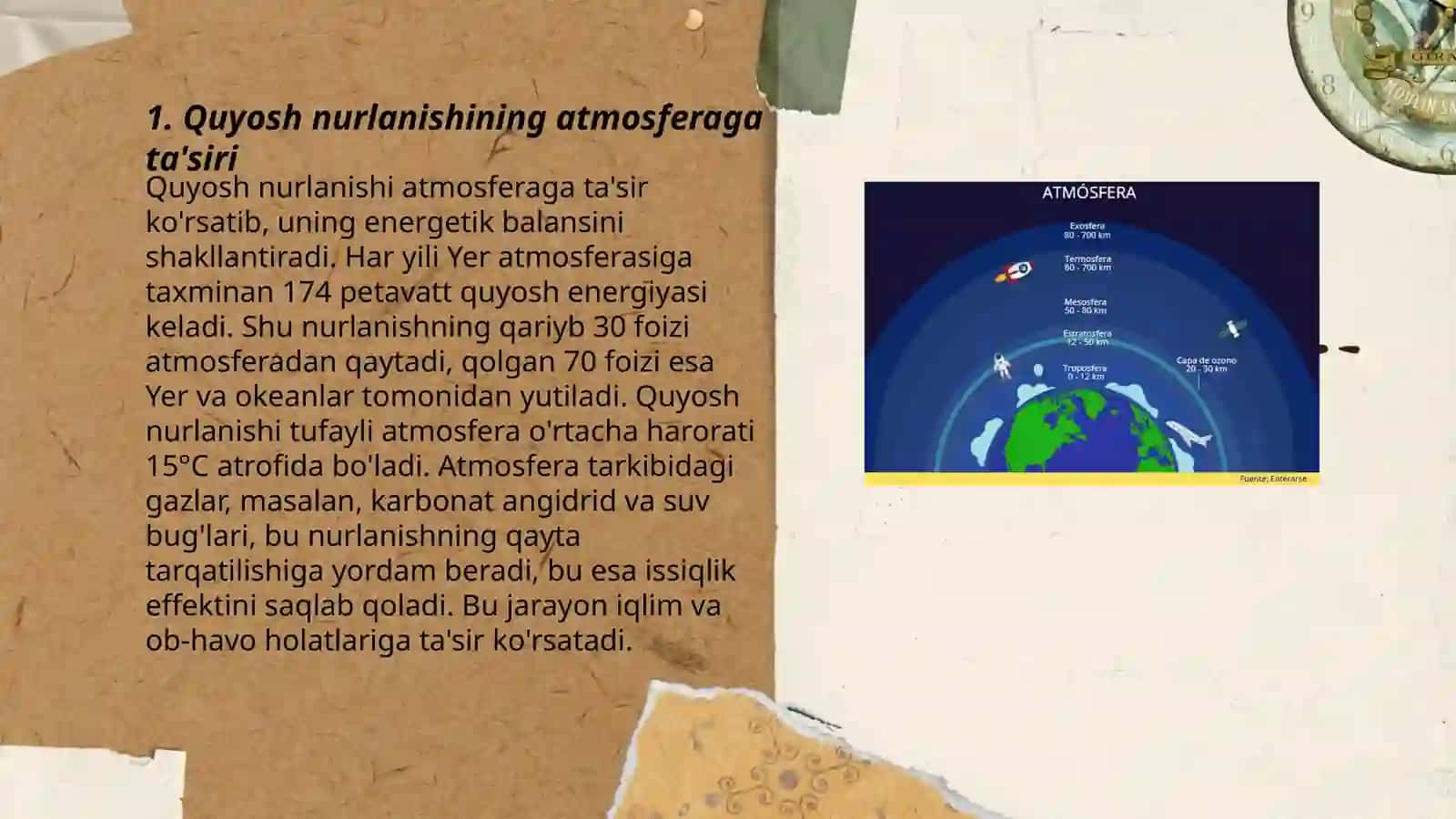 Quyosh energiyasining atmosfera va yir sirtidagi oʻzgarishlar 3