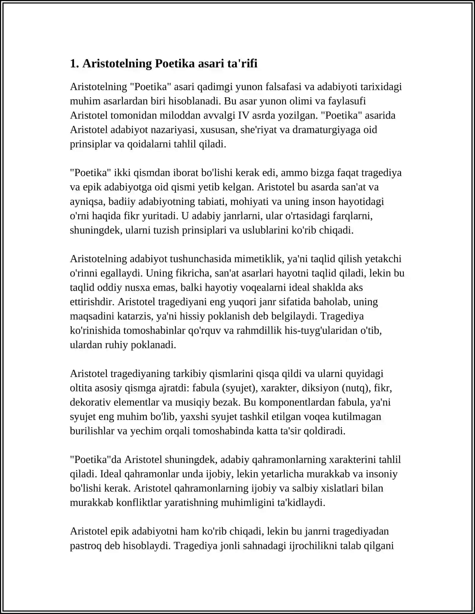 ARISTOTELNING POETIKA ASARINI ÔQITISH METODI 3
