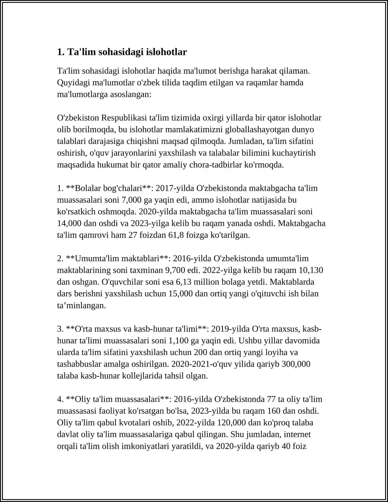 O'zbekistonda ijtimoiy sohada amalga oshirilayotgan o'zgarishlar mazmuni va mohiyati 3